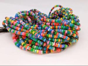 Lustre éthiopien Welo perles d'opale de feu haute qualité multicolore Rondelle 4-6mm facettes jaune 16 "47 Carats bijoux de noël - Product Image 3