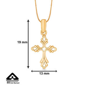 Collier pendentif croix en or 14 carats avec perle - Cadeau vintage tendance pour mariage, fiançailles, fête - Product Image 5