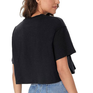 Nouveau décontracté col rond à manches courtes solide haut court T-Shirts femmes entraînement personnalisé respirant mode dames haut court t-shirts - Product Image 4