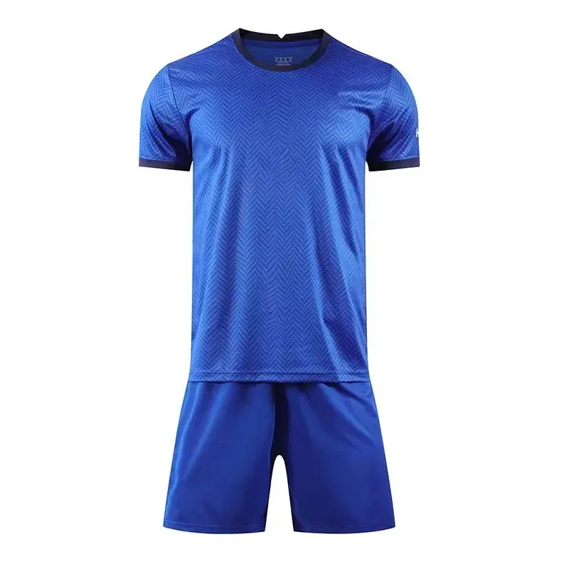 Großhandel 100% Polyester Günstige Fußball Trikot Kit Benutzer definierte Männer Fußball Uniform Sport bekleidung Set Atmungsaktive Fußball uniform Mit Logo