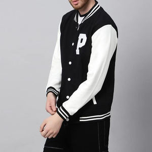 Chaqueta Varsity Bordada para Hombre, Fabricada Profesionalmente, de Lana/Poliéster, con Cuello Alto, Estilo Urbano, Venta al Por Mayor - Product Image 3