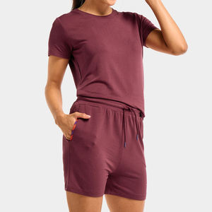 Shorts décontractés d'été pour femmes à taille haute avec cordon de serrage, shorts de sport athlétiques pour la course et la gym avec poches – Vente en gros - Product Image 2