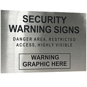 Servizio Personalizzato di Incisione e Stampa su Lamiera, Segnali di Sicurezza in Acciaio Inox Spazzolato, Cartelli di Pericolo Visibili - Product Image 1