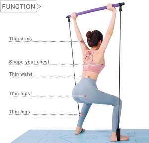 ชุดอุปกรณ์พกพาสำหรับพิลาทิส บาร์พร้อมสายรัดออกกำลังกายสำหรับการออกกำลังกายทั่วร่างกาย การฝึกความแข็งแรงที่บ้าน และการกระชับสัดส่วน - Product Image 4