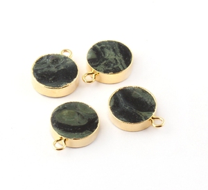 Bisel de fianza simple de jaspe Natural de 8mm de la mejor calidad, Plata de Ley 925 chapada en oro, estilo Vintage, joyería India para regalos - Product Image 1