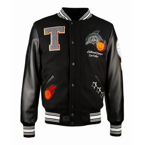 Customized Fashion Baseball Casual Trend <b>Jacket</b> Men's Patch Polyester Men <b>Jackets</b> <b>Vintage</b> Blank Leather Sleeve <b>Varsity</b> <b>Jackets</b> - Product Image 1