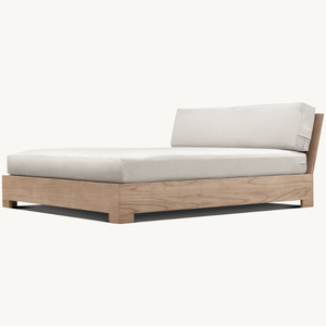 Chaise longue pour usage extérieur sur la plage ou la piscine, en bois, équipée de coussins doux et de bonne qualité - Product Image 5