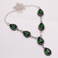 Collier en argent 925 avec pendentif en pierre précieuse, bijoux en Quartz rose naturel, en Stock