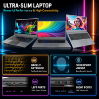 Logo Kustom Laptop Bisnis Tipis Baru 15.6 Inci Intel I5 8250U Windows 10/11 RAM 8/16/32GB & SSD NGFF 128GB~1TB 3 Port USB