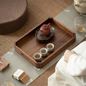 Plateau de service rectangulaire en bois d'acacia de haute qualité pour la maison, la cuisine, le restaurant, l'organisateur de bureau, la table à manger. - Product Image 1