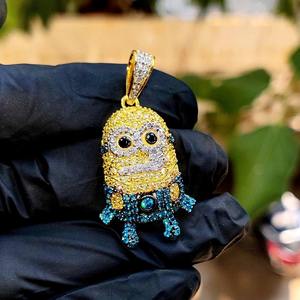 Pendentif Hip Hop en argent 925 plaqué or avec diamant Moissanite certifié GRA VVS, tendance, pour homme - Product Image 1