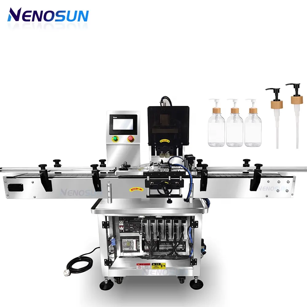 Máquina taponadora automática Nenosun, proveedor de China, máquinas de fabricación, tapa selladora de viales de Perfume, alimentador de tapa pulverizadora de plástico