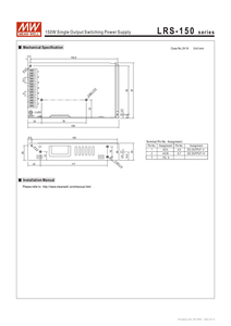LRS-150-12 - <b>12V</b> 12.5A 150W Mean Well SMPS Metal <b>Power</b> <b>Supply</b> For Machines Panels And Systems - Product Image 6