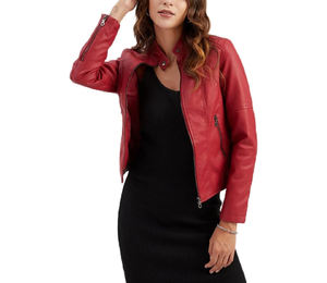 Women Winter Oversized Leather Jacket with <b>Padded</b> <b>Shoulders</b> Breathable Custom Logo & Color 2026 Trendy Cow Skin - Product Image 4