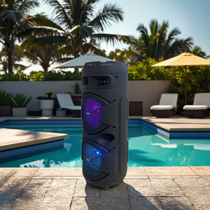 Nhà Máy ODM OEM daul 8 "xách tay đèn Led màu xanh răng loa không dây ngoài trời nhà loa nhựa - Product Image 5