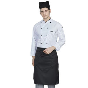 Kitchen Chef Coat Chef Jacket <b>Hotel</b> Wear Bar <b>Uniform</b> Housekeeping Staff Polyester/Cotton Long Sleeve Unisex Apron Heat-Transfer - Product Image 5