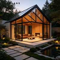 Véranda pour petite maison, structure dissimulée, verre teinté, nylon PA66, protection UV, pour maison de week-end, design personnalisé