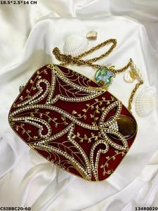 Embrague de nácar de resina de lujo rectangular alto y personalizado al por mayor de fábrica al por mayor del fabricante indio SCI - Product Image 5