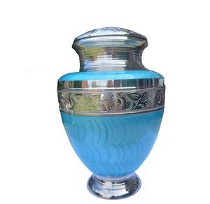 Urna Funeraria de Latón para Cenizas de Adultos, Color Aqua y Plata, para Cenizas Humanas, Urnas de Aluminio para Cenizas Humanas - Product Image 6