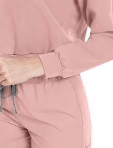 Combinaison de travail en denim pour femmes, pantalon de jogging, haut extensible avec plusieurs poches, blouse de travail à col montant, manches longues - Product Image 6