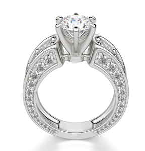 Bague de fiançailles Moissanite coupe ronde vintage cadeau brillant pour mariages anniversaires et fêtes exportation directe de l'Inde - Product Image 3