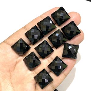 หินอัญมนีพลอยสีดำเหลี่ยมเพชรพลอยหลวมขนาด20มม. คุณภาพสูงรับการรับรองมาตรฐานการทำเครื่องประดับ - Product Image 6