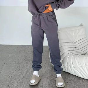 Wholesale Custom Embroidered logo Casual Soft <b>Straight</b> <b>Leg</b> Pants French Terry <b>Women's</b> Wide <b>Leg</b> Sweatpants for <b>Women</b> <b>Jogger</b> Pants - Product Image 5