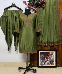 Bán Buôn Ấn Độ Pakistan Dresses Phụ Nữ Quần Áo Thời Trang Giản Dị Mua Số Lượng Lớn Trực Tuyến Thanh Lịch Top Dưới Dupatta Đa Colour - Product Image 5