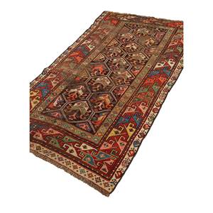 Alfombras de Lana Geométricas Clásicas Aalam en Rojo Naranja Paem-1419, Tejidos Planos para el Hogar, Alfombra de Yute para Habitación, Dormitorio, Pasillo, Modelo Rectangular - Product Image 2