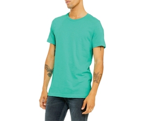 T-shirt unisexe à manches courtes vert mer chiné 100% coton Design de logo personnalisé Type de motif solide en polyester/coton - Product Image 2