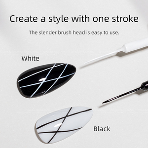 R S Nail Wholesale - Pincel para Decoración de Uñas, Gel Blanco y Negro, Colores Clásicos, Diseño de Pintura para Uñas <span class=keywords><strong>con</strong></span> Pincel Fino, <span class=keywords><strong>Manicura</strong></span> <span class=keywords><strong>Francesa</strong></span> DIY - Product Image 5