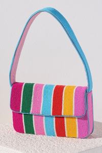 Tropical Resort Style <b>Handbag</b> Premium Bead Evening & Vacation Purses Palm Tree Shoulder Bag Smooth inner Lining Make in India - Product Image 2