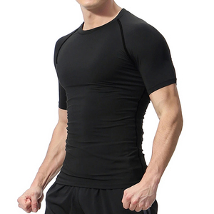 Mens Printed Compression Shirt | Short Sleeve Quick Dry Athletic T-Shirt | Summer Gym Workout Running Fitness Training <b>Top</b> - Product Image 2