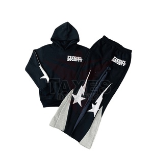 Nouveaux survêtements pour hommes en molleton 100% coton avec impression en relief, design respirant, tissu doux, pantalon de survêtement ample - Product Image 1