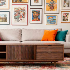 Mueble de Entretenimiento de Madera de Teca de Alta Calidad, Diseño Minimalista, Color Marrón Té, para Comedor, Sala de Estar, Hotel y Dormitorio - Product Image 1