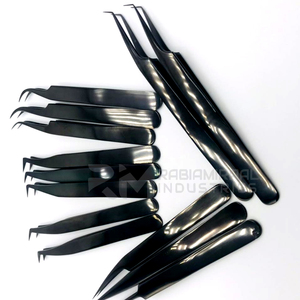 RMI ที่หนีบขนตาปลอมสีดำพลาสม่าแบบเรียบปรับแต่งโลโก้เพิ่มวอลลุ่มแหนบสแตนเลสเครื่องมือความงามแหนบทำงานที่ดีที่สุด - Product Image 6