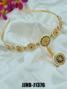 Accessoire de cheveux de mariée de créateur | Bandeau de festival élégant | Bijoux de cheveux ethniques faits à la main pour l'exportation - Product Image 2