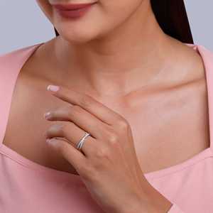 แหวนเพชรสีโรสโกลด์เครื่องประดับแฟชั่น - Product Image 2