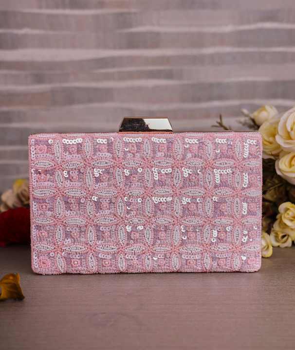 Nardo Grey Bohemian Sequin Clutch Pearl Decoration Fashionable Metal Frame Chains for Wedding Evening Parties Ladies' Gifting