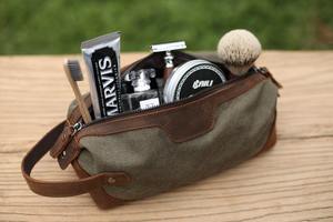 Canvas and Leather Dopp Kit Custom Toiletry Bag <b>Best</b> <b>Man</b> <b>Proposal</b> Groomsmen Gift LCTB-0007B - Product Image 3