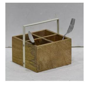 Metal Caddy Holder for Cutlery Sets New Design Wood and Metal Combination Caddy for Cutlery Set New Look Metal Caddy Holder - Product Image 3