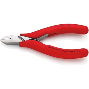 Electronic Side <b>Cutters</b> 115 Mm Beveled <b>Edge</b> Mirror-Polished Plastic Coating by for KNIPEX - Product Image 1