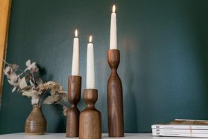 Top Selling Home Decorative Set of 3 Wooden Candle Stand Antique Hand Cared Mango Wood Premium Candle Holders Manufacturer - Product Image 3
