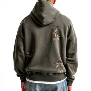 Sweat à capuche pour hommes avec impression bouffante de broderie personnalisée de haute qualité pour hommes Sweat à capuche à broderie thermique respirant et confortable pour hommes - Product Image 4