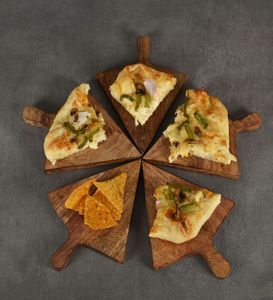 Diseño de rebanada de Pizza de calidad superior Patrones de madera Plato de servidor de comida de madera para Hotel Restaurante Suministros de resort en precio barato - Product Image 6