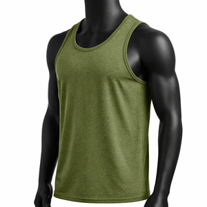 Camiseta sin Mangas Básica para Hombre al por Mayor, Chaleco de Jersey de Algodón Liso, Personalización con Logotipo, Fabricación OEM - Product Image 3