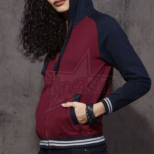 Sweat à capuche respirant pour femmes Sweat à capuche à fermeture éclair complet Tissu en coton respirant Personnalisable pour les marques ou les événements - Product Image 3