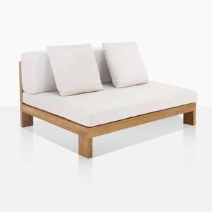 Conjunto de sofá seccional minimalista, muebles de madera maciza de teca para sala de estar, 6 asientos largos - Product Image 1