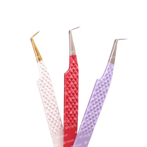 Imprimer Logo Nano Grip Microfibre Cils Pince À Épiler Diamond Grip Volume Lash Extension Fiber Tips Pincettes Set - Product Image 2