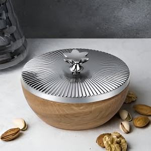 Casserole en bois et en métal avec couvercle en métal Qualité fabuleuse au prix de gros Cadeaux de pendaison de crémaillère - Product Image 3